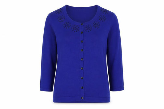 Womens UK Size S Precis Blue Cardigan Jumper