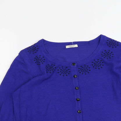 Womens UK Size S Precis Blue Cardigan Jumper