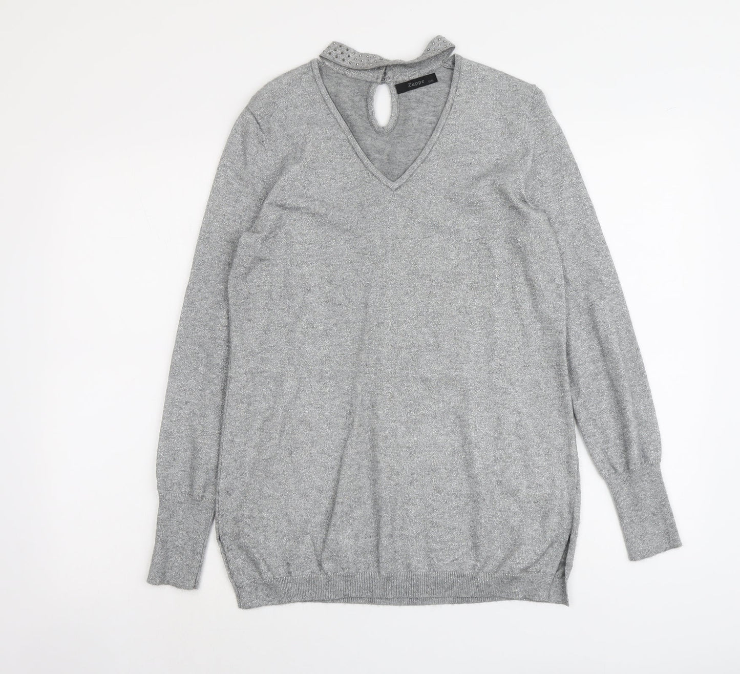 Womens UK Size S Zuppe Grey Pullover Jumper