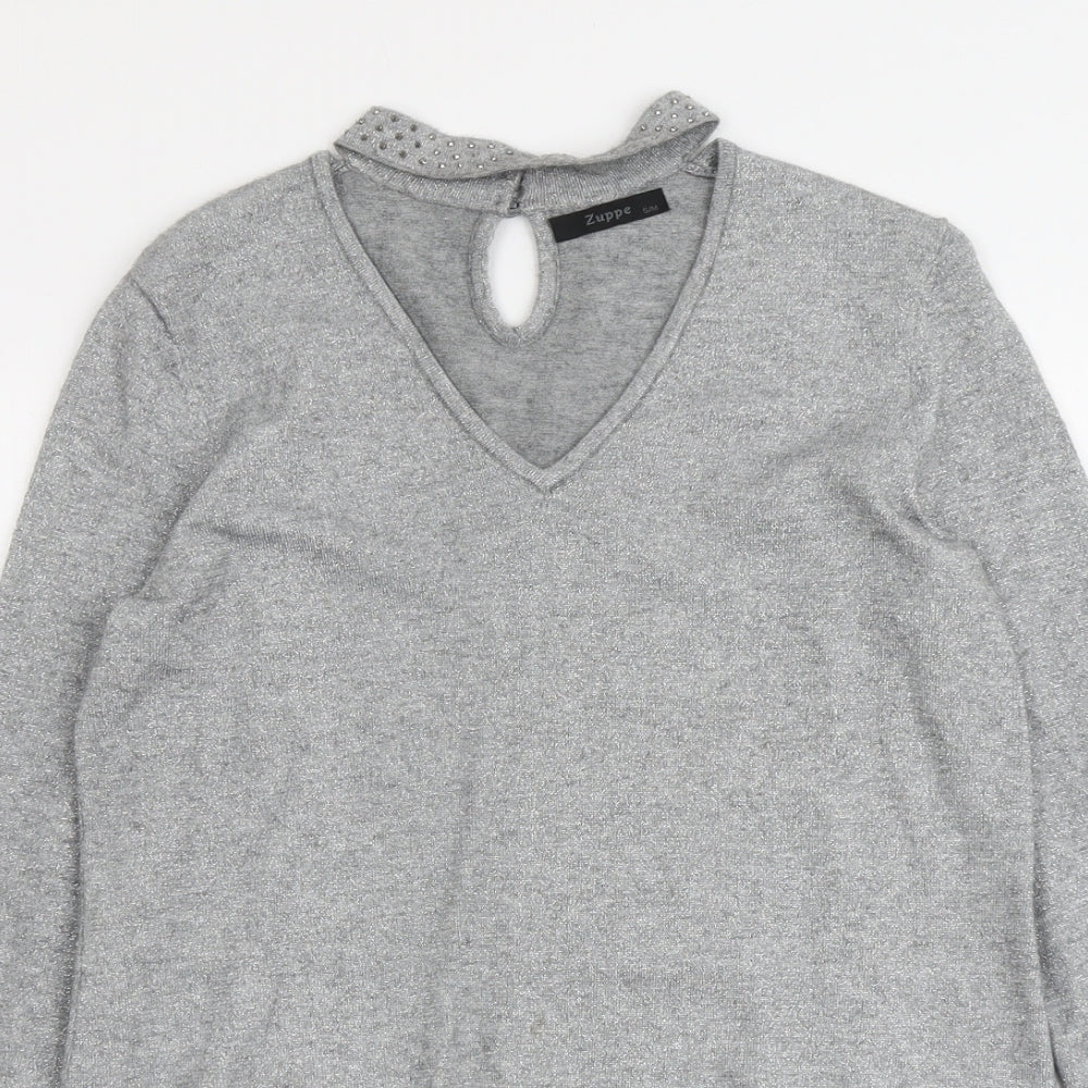 Womens UK Size S Zuppe Grey Pullover Jumper