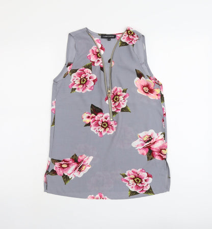 Womens UK Size 8 Cameo Rose Grey Basic Tank