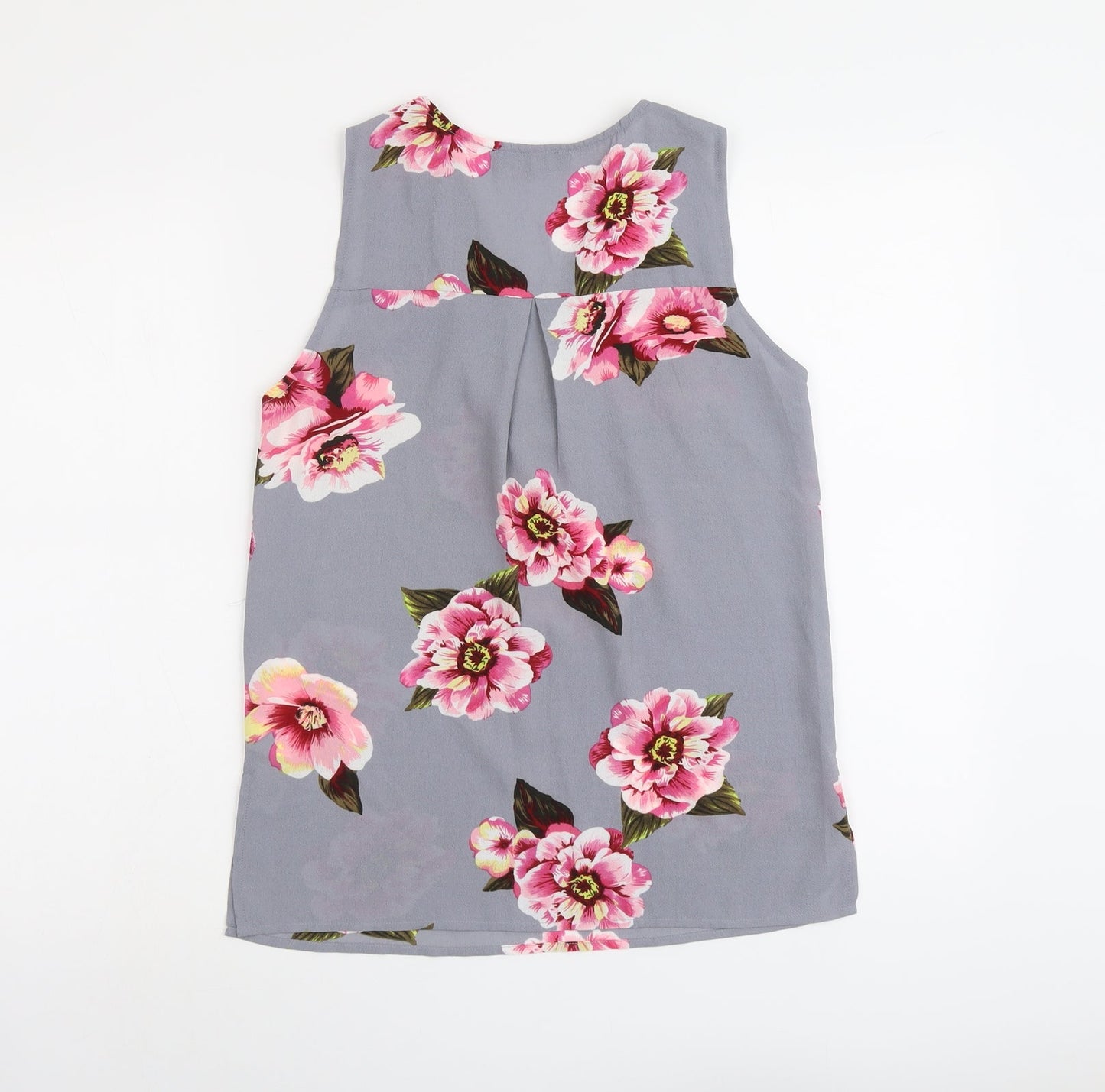 Womens UK Size 8 Cameo Rose Grey Basic Tank