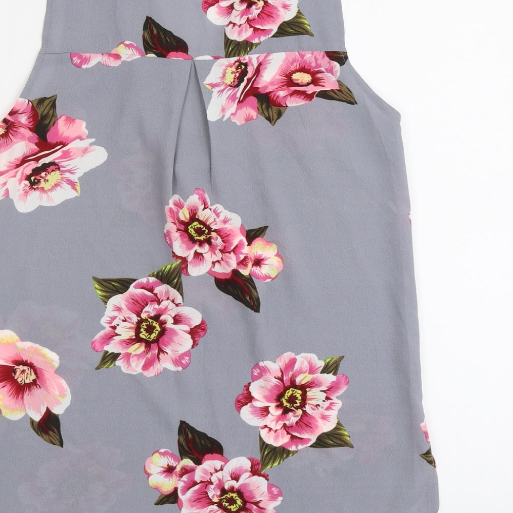 Womens UK Size 8 Cameo Rose Grey Basic Tank
