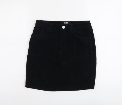 BDG Womens Black Cotton A-Line Skirt Size S Button