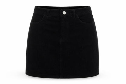 BDG Womens Black Cotton A-Line Skirt Size S Button