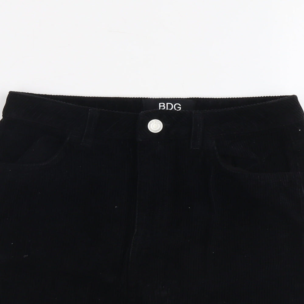 BDG Womens Black Cotton A-Line Skirt Size S Button