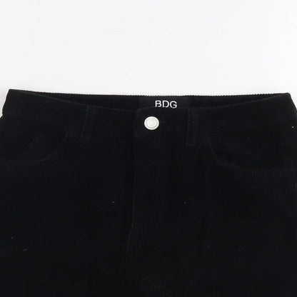 BDG Womens Black Cotton A-Line Skirt Size S Button
