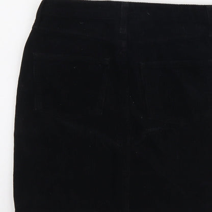 BDG Womens Black Cotton A-Line Skirt Size S Button