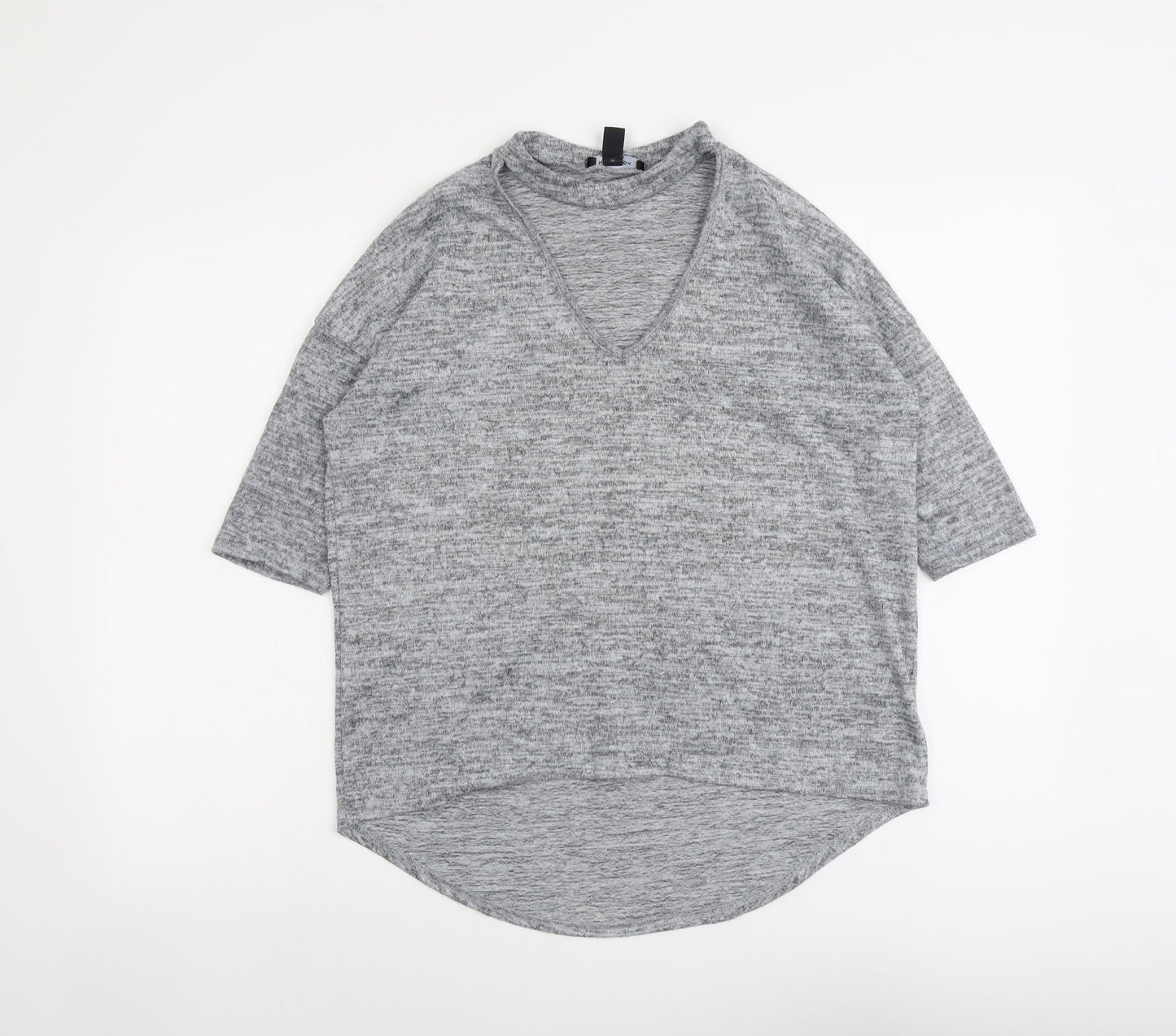 Womens UK Size S New Look Grey Basic T-Shirt