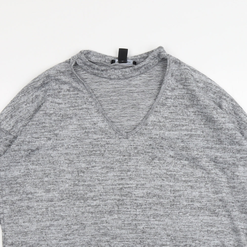Womens UK Size S New Look Grey Basic T-Shirt