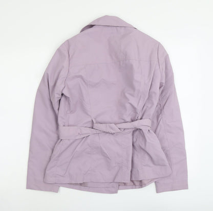 Marks and Spencer Womens Purple Pea Coat Jacket Size 12 Button