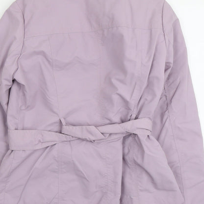 Marks and Spencer Womens Purple Pea Coat Jacket Size 12 Button