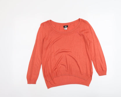 Womens UK Size XS H&M Orange Pullover Jumper