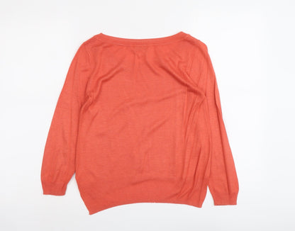 Womens UK Size XS H&M Orange Pullover Jumper