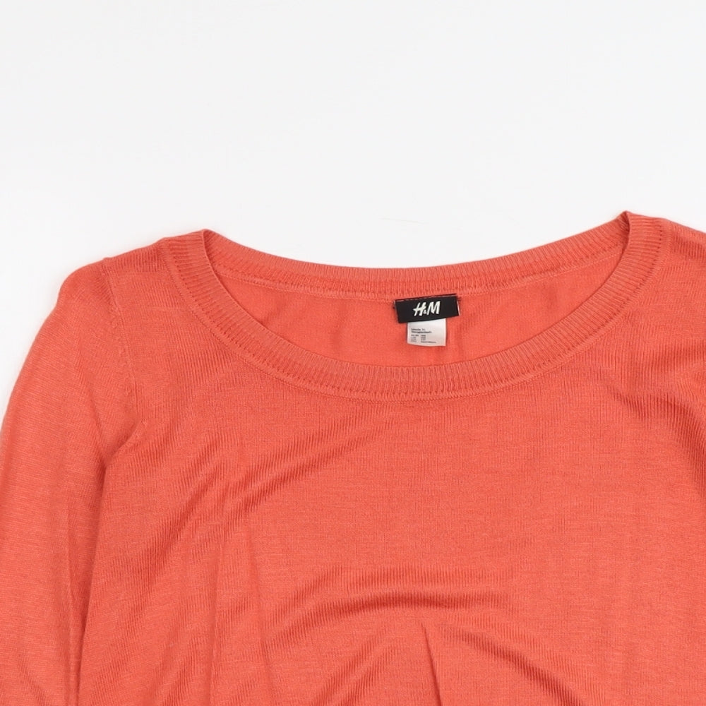 Womens UK Size XS H&M Orange Pullover Jumper