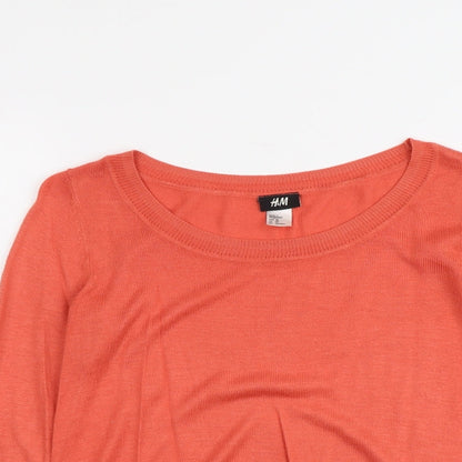 Womens UK Size XS H&M Orange Pullover Jumper