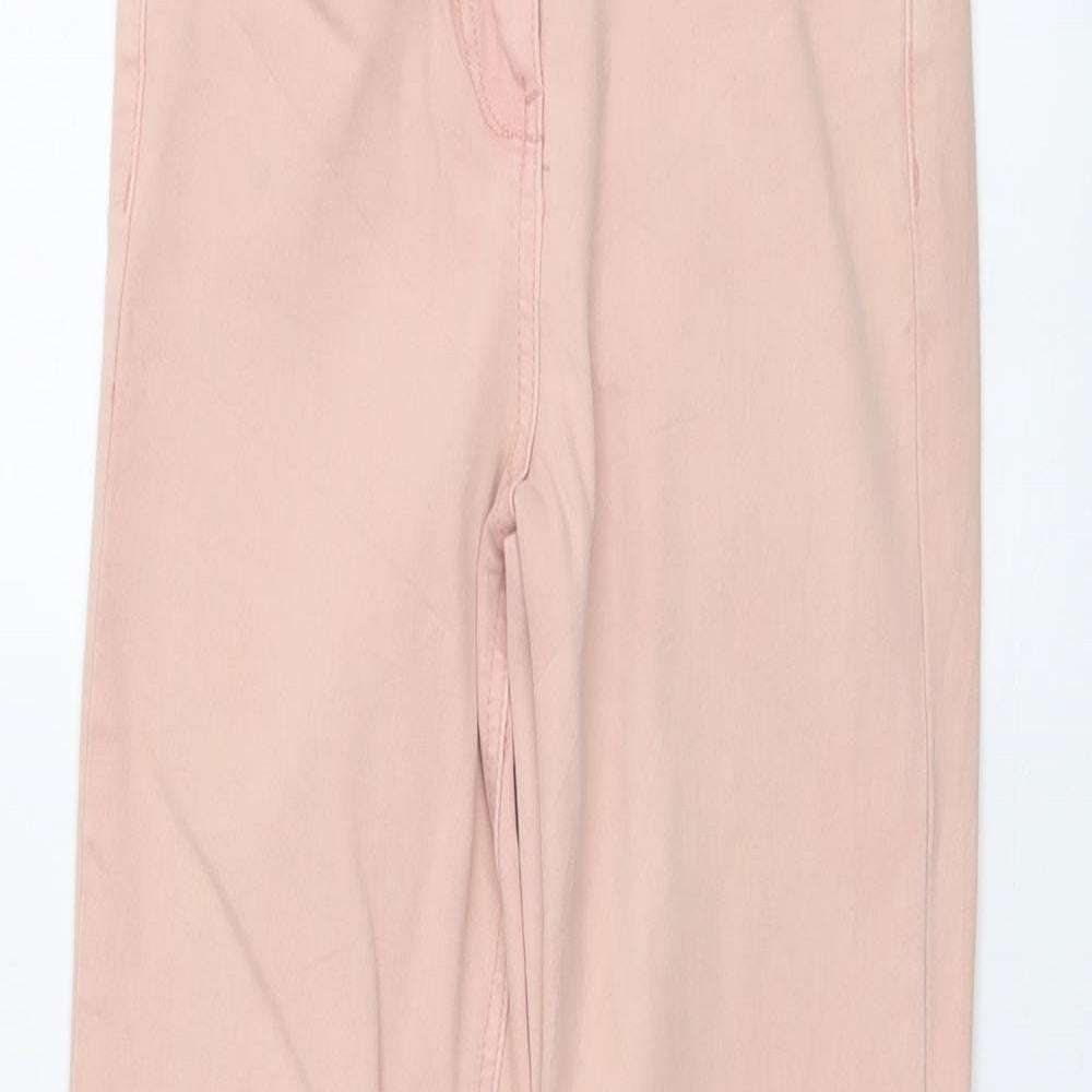 M&Co Womens Pink Cotton Skinny Jeans Size 8 L26 in Regular Button