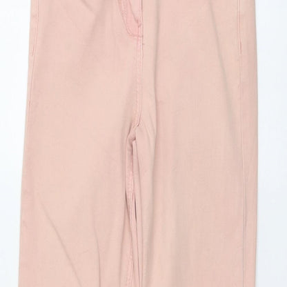 M&Co Womens Pink Cotton Skinny Jeans Size 8 L26 in Regular Button