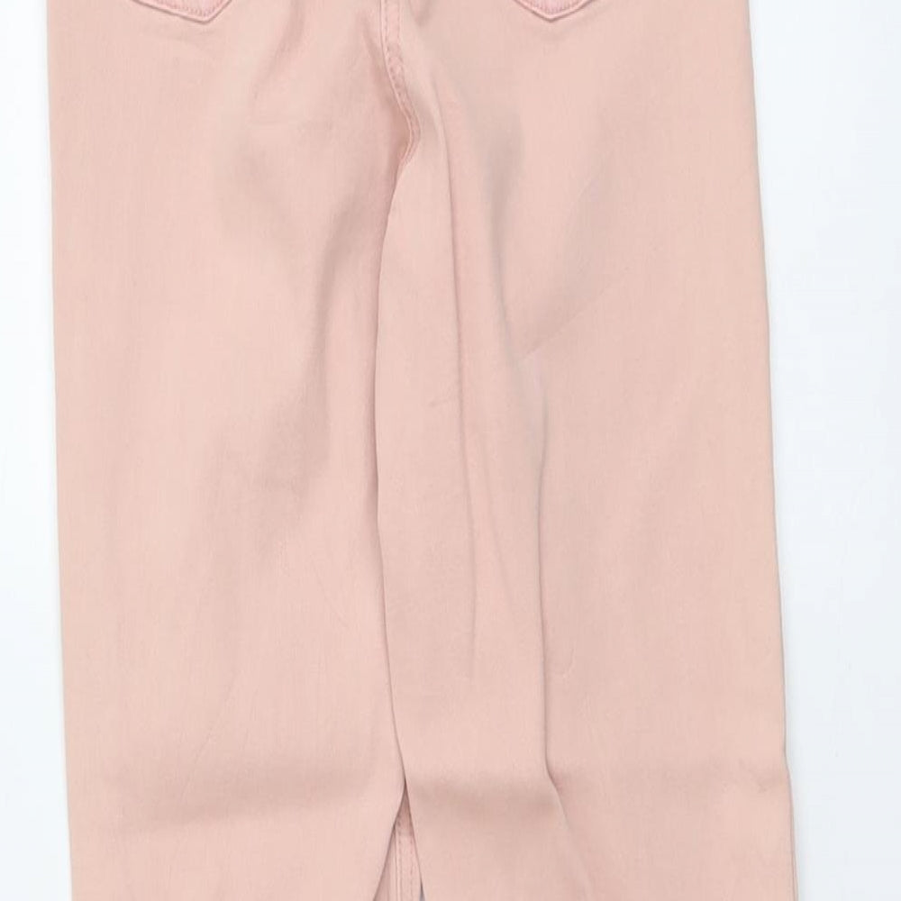 M&Co Womens Pink Cotton Skinny Jeans Size 8 L26 in Regular Button