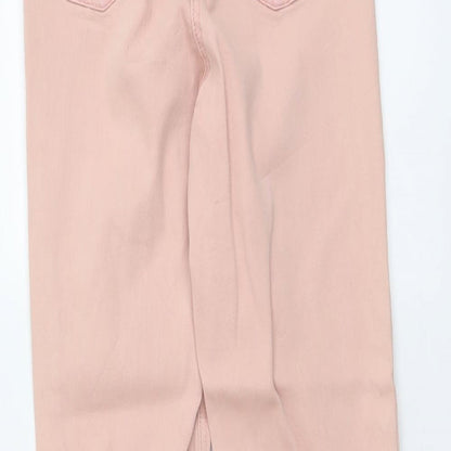 M&Co Womens Pink Cotton Skinny Jeans Size 8 L26 in Regular Button