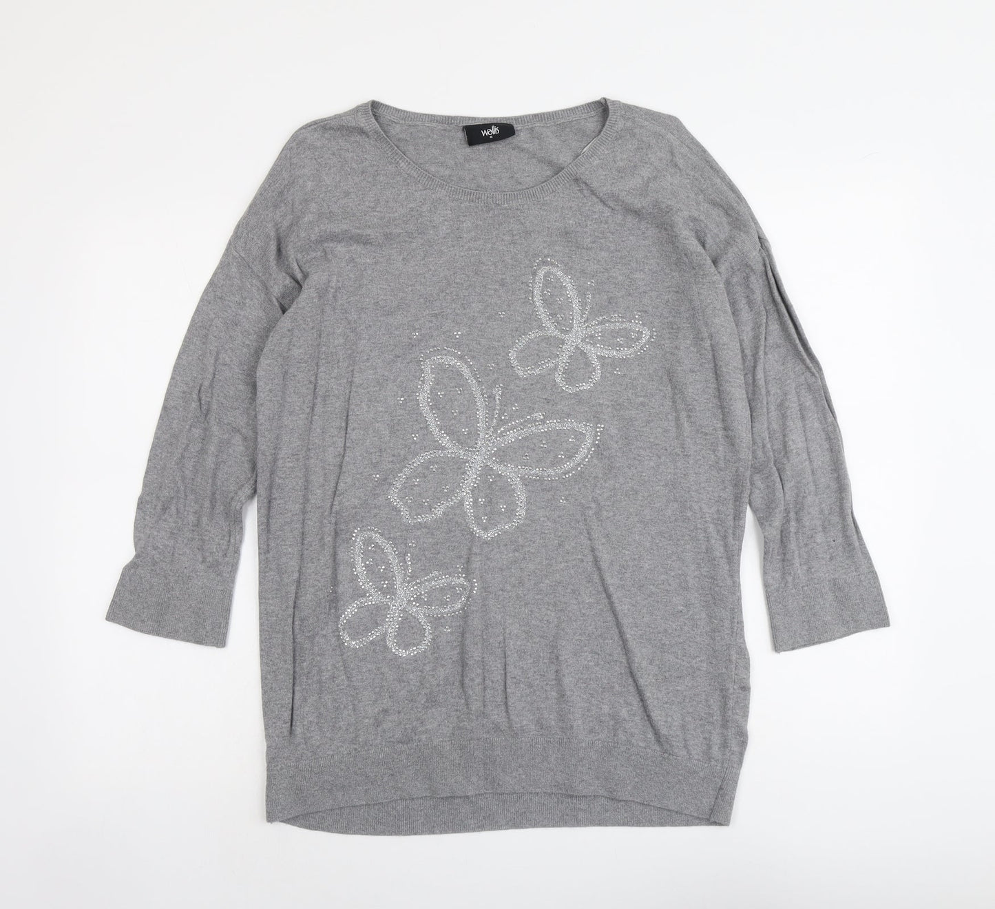 Womens UK Size M Wallis Grey Pullover Jumper