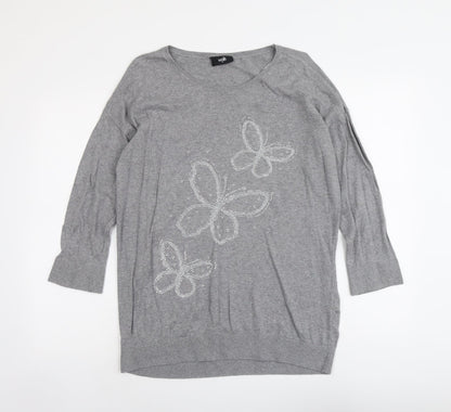 Womens UK Size M Wallis Grey Pullover Jumper
