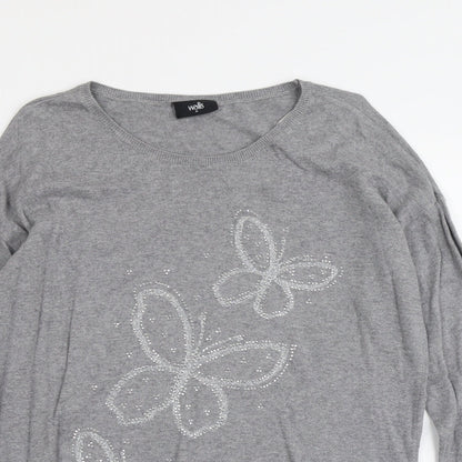 Womens UK Size M Wallis Grey Pullover Jumper