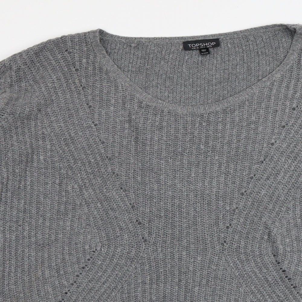 Womens UK Size 8 Topshop Grey Pullover Jumper