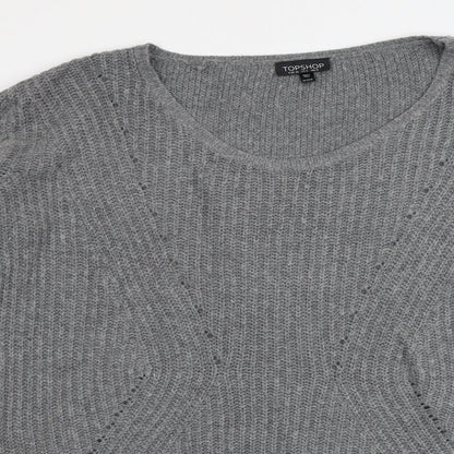 Womens UK Size 8 Topshop Grey Pullover Jumper