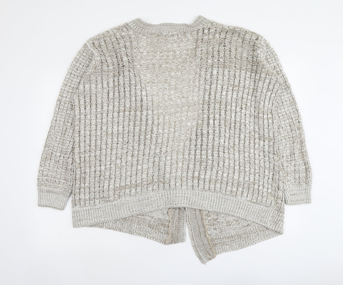 Glimpse Womens Beige V-Neck Acrylic Cardigan Jumper Size S