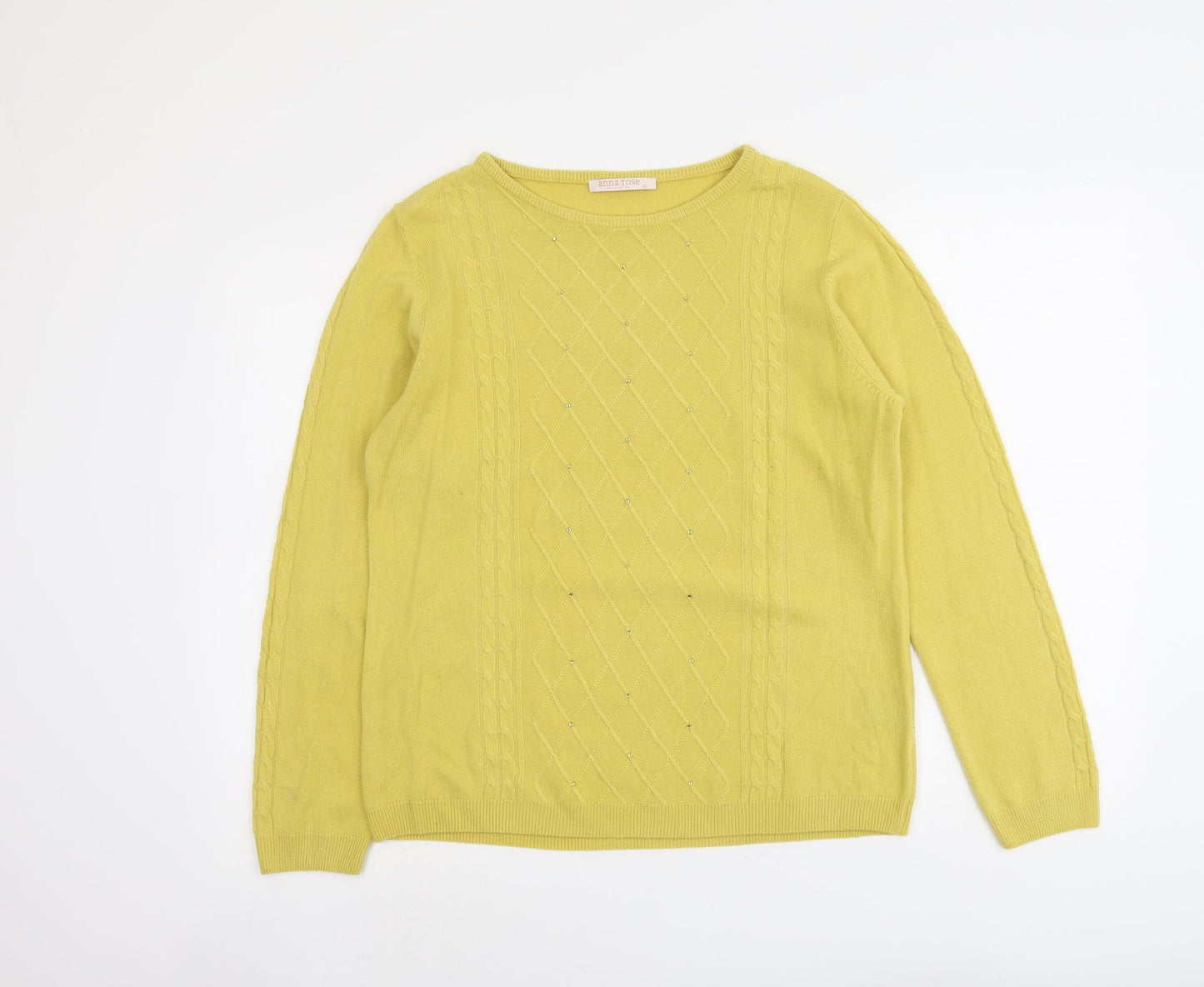 Womens UK Size XL Anna Rose Yellow Pullover Jumper