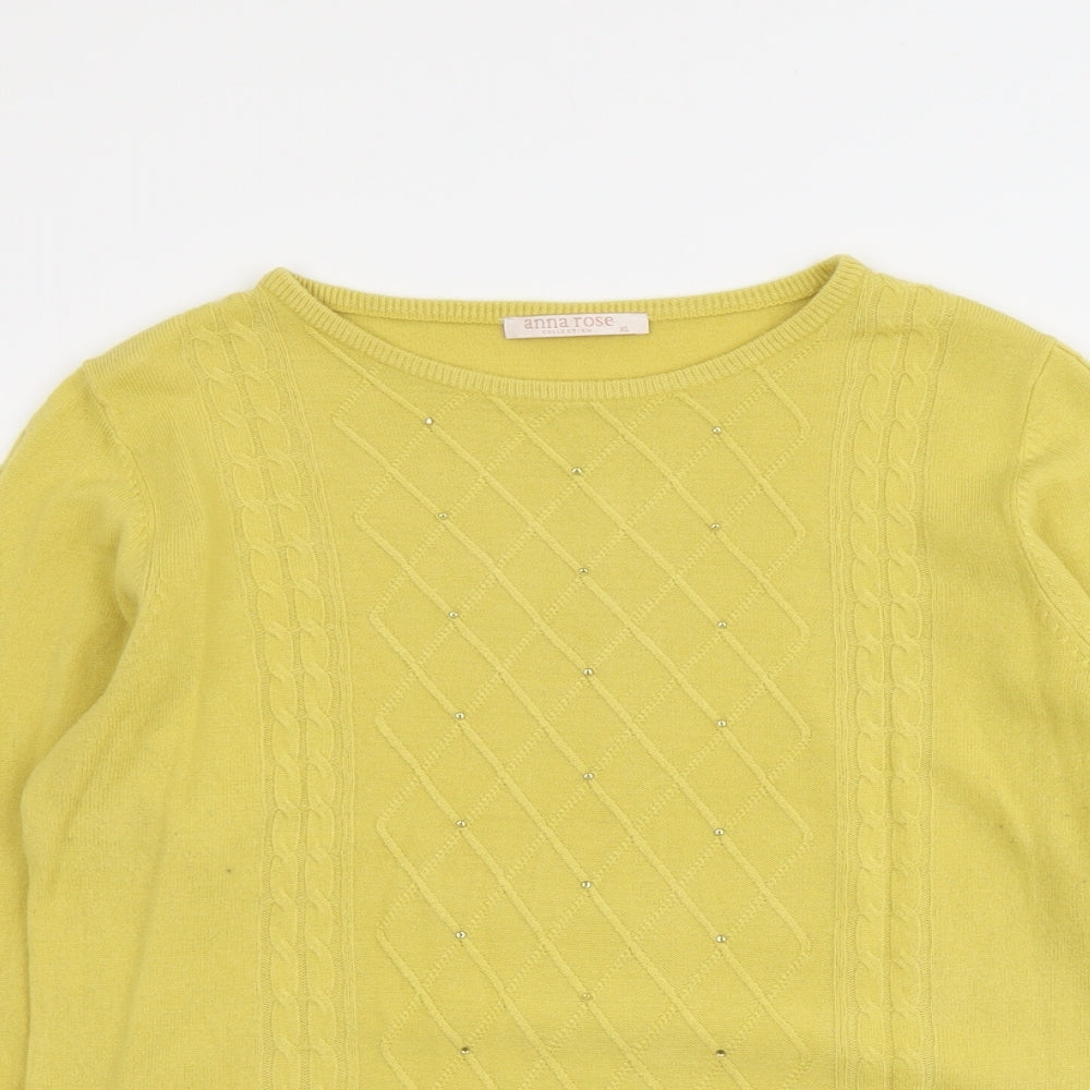 Womens UK Size XL Anna Rose Yellow Pullover Jumper
