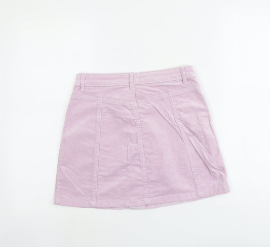 FOREVER 21 Womens Purple Cotton Mini Skirt Size 27 in Button