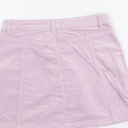 FOREVER 21 Womens Purple Cotton Mini Skirt Size 27 in Button