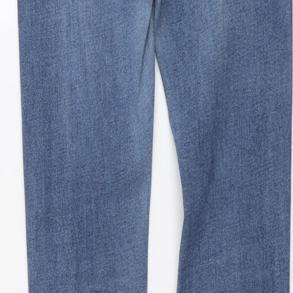 Dzire Womens Blue Cotton Straight Jeans Size L L29 in Regular Button