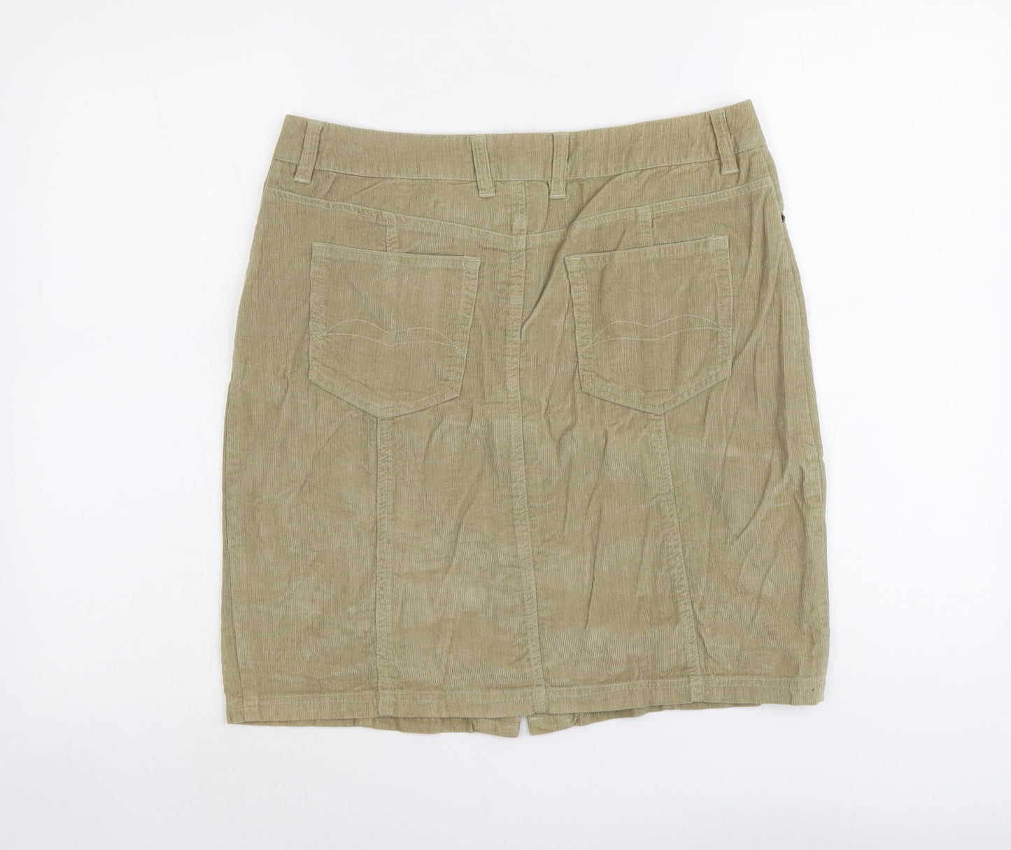 Mudd&Water Womens Beige Cotton A-Line Skirt Size 12 Button