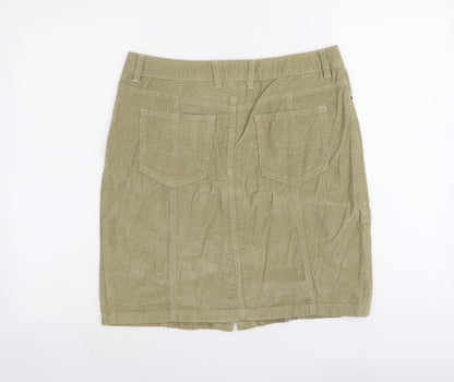 Mudd&Water Womens Beige Cotton A-Line Skirt Size 12 Button