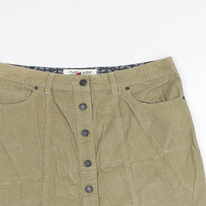 Mudd&Water Womens Beige Cotton A-Line Skirt Size 12 Button