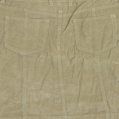Mudd&Water Womens Beige Cotton A-Line Skirt Size 12 Button