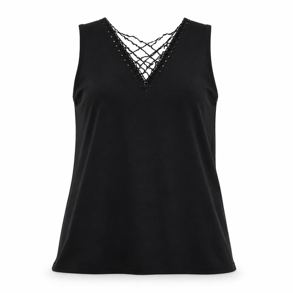 Womens UK Size S ELVI Black Basic Tank