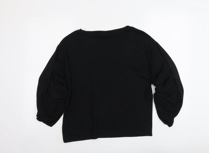 Gap Womens Black Round Neck Acrylic Pullover Jumper Size S
