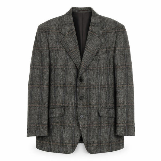 A.C Holde&Sons LTD Mens Grey Plaid Wool Jacket Blazer Size M Regular