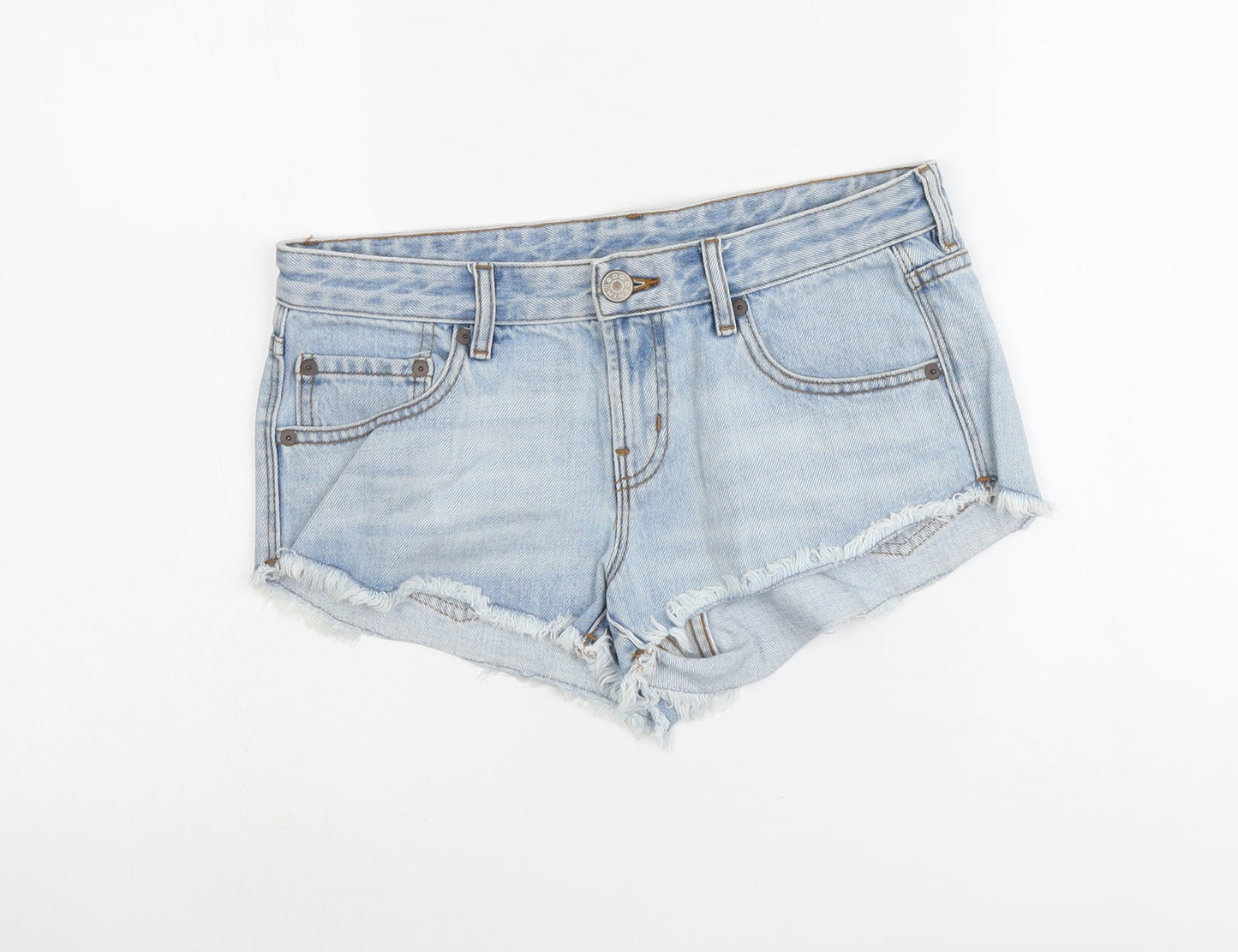 BDG Womens Blue Cotton Cut-Off Shorts Size 30 in L3 in Regular Button