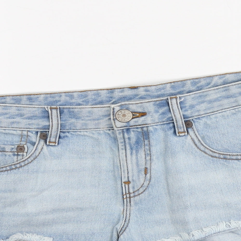 BDG Womens Blue Cotton Cut-Off Shorts Size 30 in L3 in Regular Button
