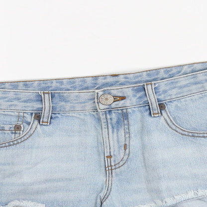 BDG Womens Blue Cotton Cut-Off Shorts Size 30 in L3 in Regular Button