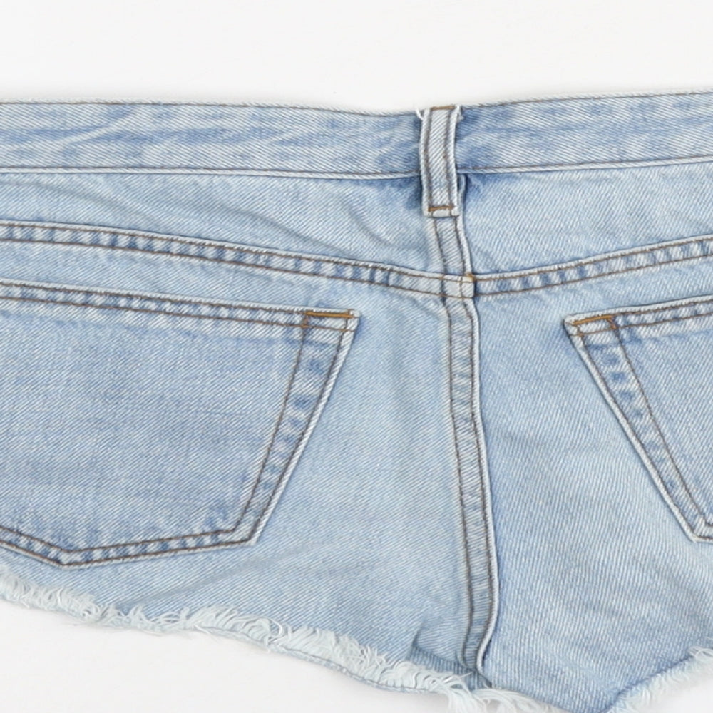 BDG Womens Blue Cotton Cut-Off Shorts Size 30 in L3 in Regular Button