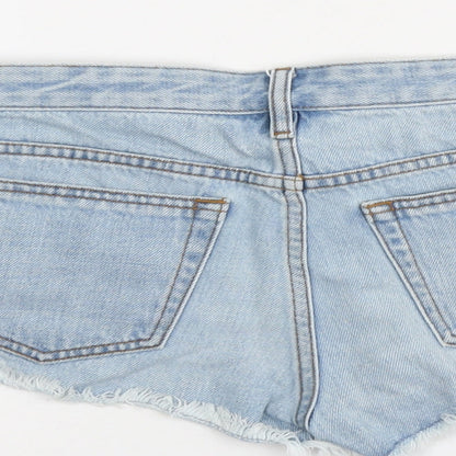 BDG Womens Blue Cotton Cut-Off Shorts Size 30 in L3 in Regular Button