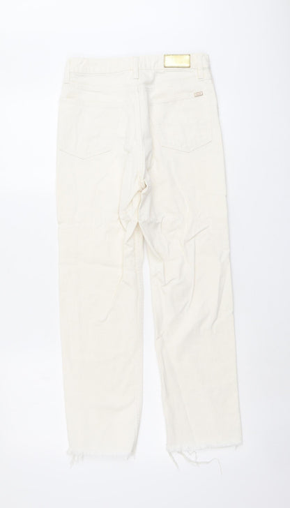 Reiko Womens Ivory Cotton Straight Jeans Size 25 in L25 in Regular Button