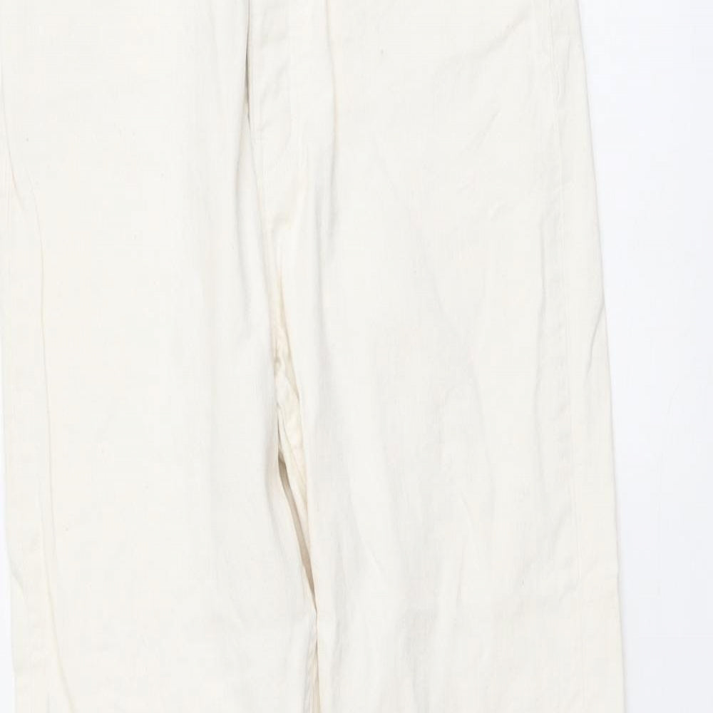 Reiko Womens Ivory Cotton Straight Jeans Size 25 in L25 in Regular Button