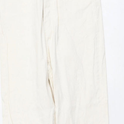 Reiko Womens Ivory Cotton Straight Jeans Size 25 in L25 in Regular Button